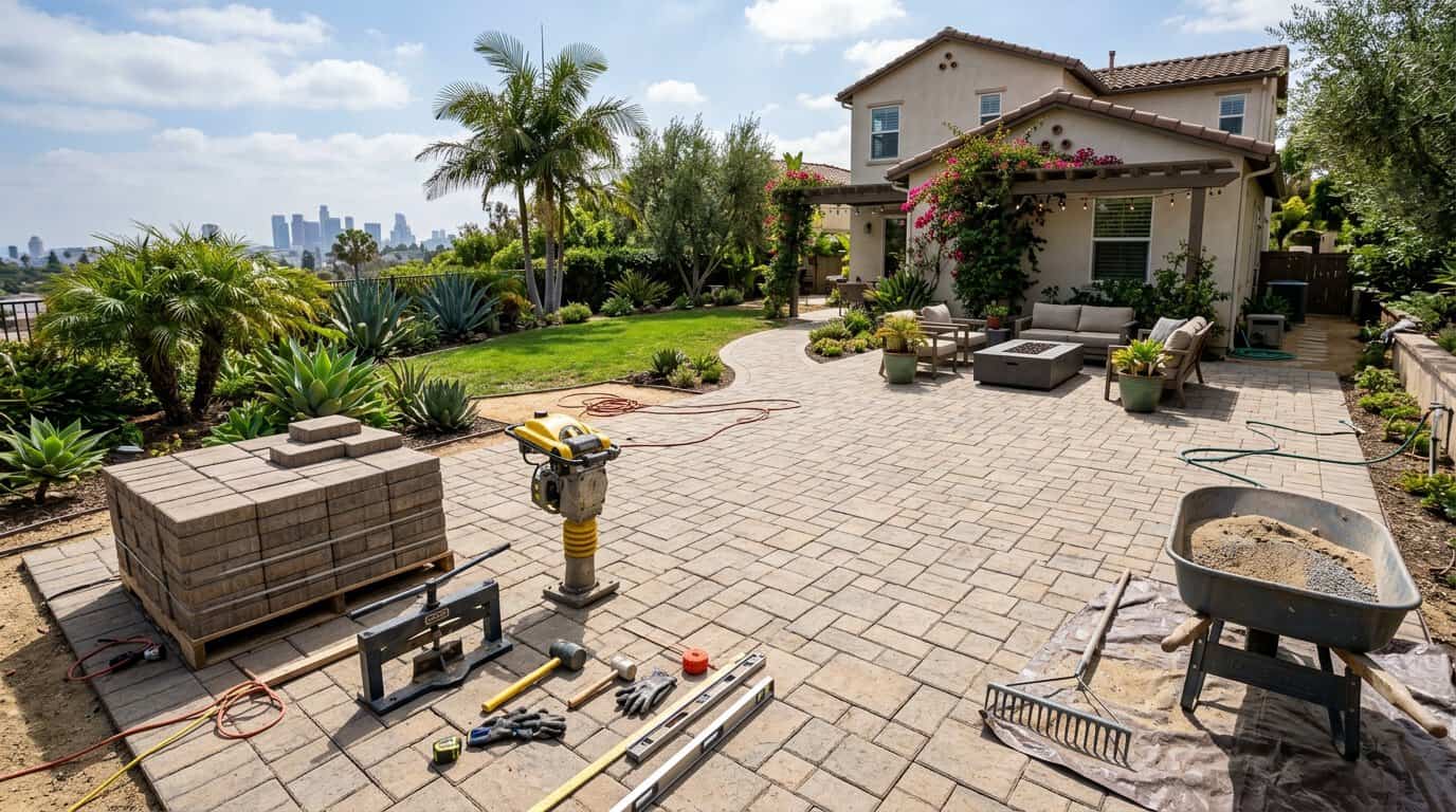 Pavers vs. Concrete for a Los Angeles Patio: What Homeowners Should Compare 1 Los Angeles Paver Patio Costs